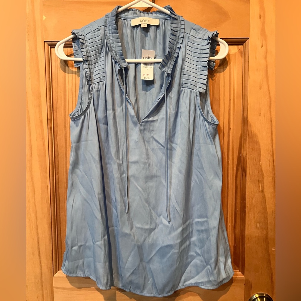 LOFT Light Blue Sleeveless Blouse